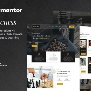 Topchess – Chess Club Courses & Training Elementor Template Kit