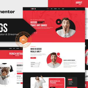 Geegs - Content Creator & Streamer Elementor Template Kit