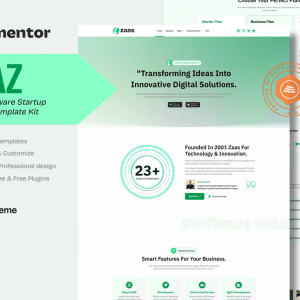 Zaas - Apps & Software Startup Elementor Template Kit