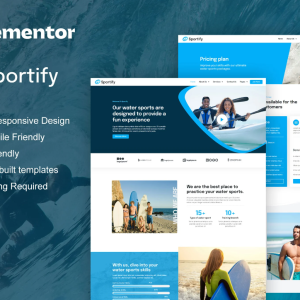 Sportify - Water Sports & Surfing Elementor Pro Template Kit