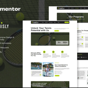 Tennisly - Tennis School & Sports Club Elementor Template Kit