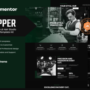 Dapper - Barbershop & Hair Studio Elementor Template Kit