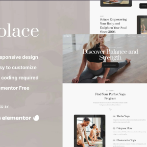 Solace - Yoga Teacher & Studio Elementor Template Kit
