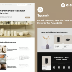 Syramik - Ceramic & Pottery Store WooCommerce Elementor Pro Template Kit