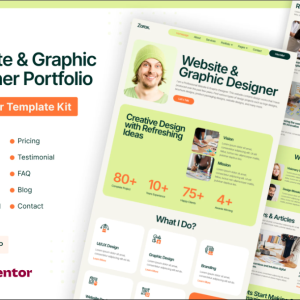 Zorox - Website & Graphic Designer Portfolio Elementor Pro Template Kit