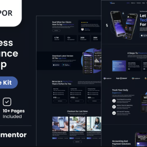 Voxpor - Business & Finance Startup Elementor Template kit